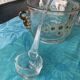 Vintage Walther punch bowl set + 6 floral cups - 1970s