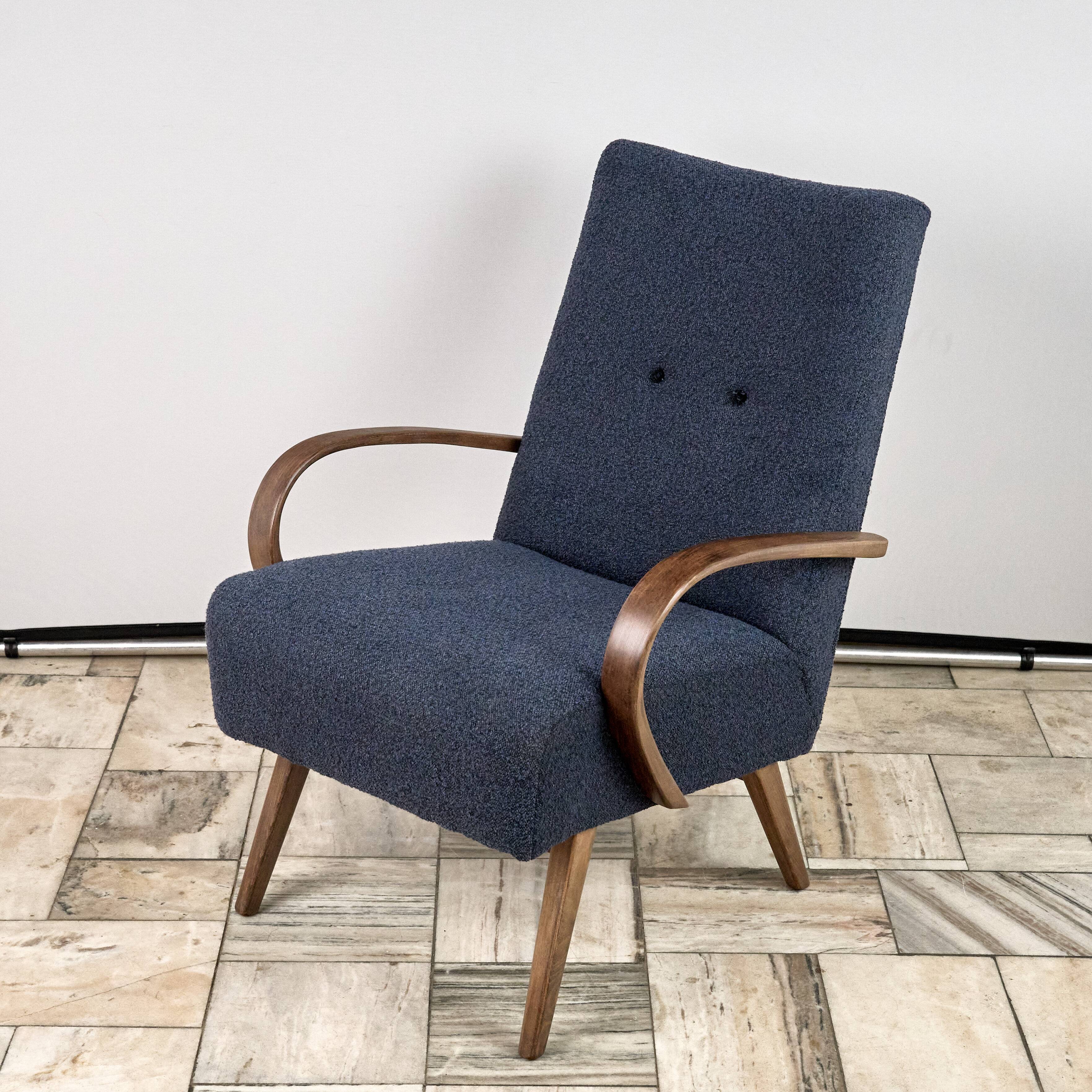 Fauteuil vintage conçu par Jindrich Halabala, années 1950, Tchécoslovaquie