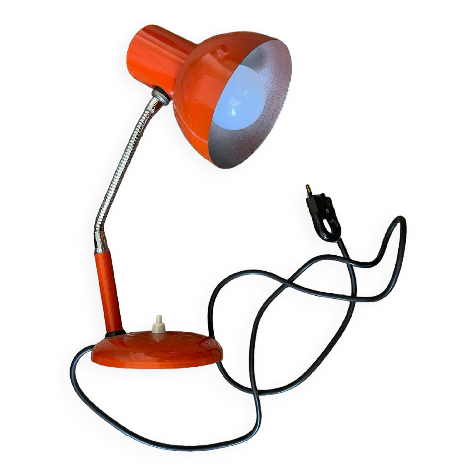 Lampe De Bureau Vintage Métal – Rouge – Bi-directionnelle – Occasion
