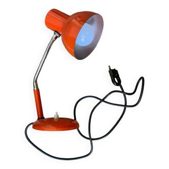 Vintage desk lamp Targetti Sankey, orange articulated lamp