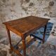 Antique French oak table, writing table from the early 19th century.