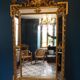 Miroir XIXème à parcloses en stuc doré 100 x 175 cm
