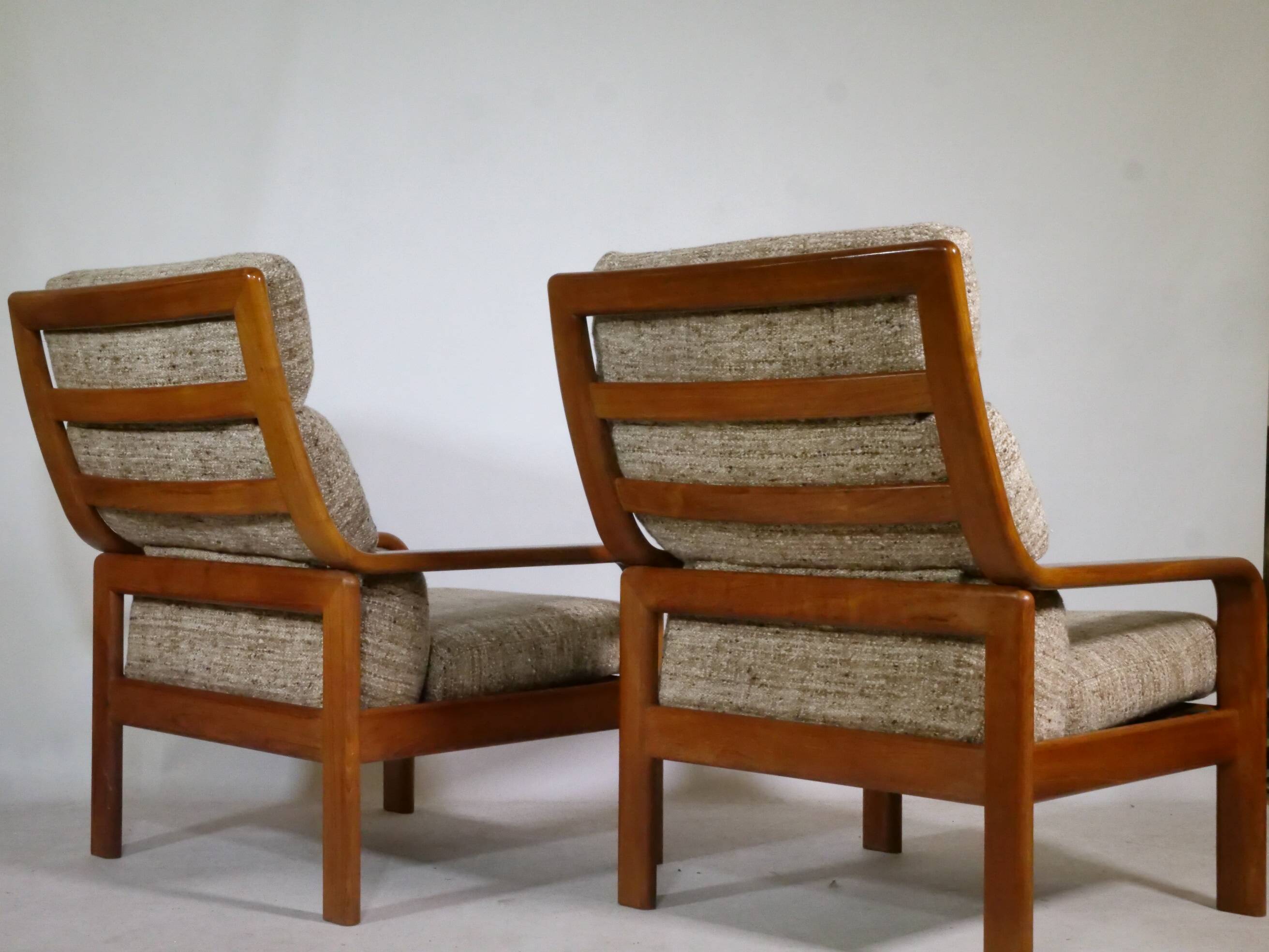 Teak Highback Lounge Chairs by L. Olsen & Søn, Set of 2, Denmark, 1960s