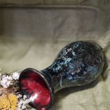 Enameled stoneware vase