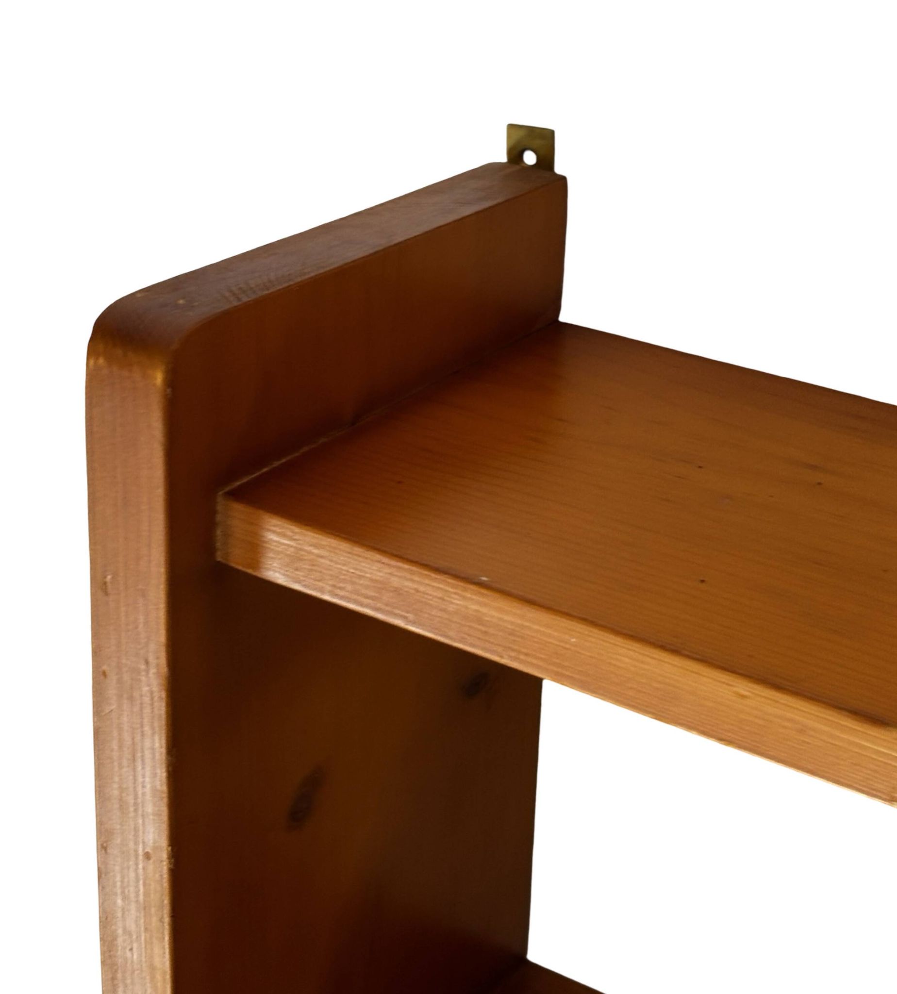 Vintage wooden wall shelve rack in pinewood minimalist design