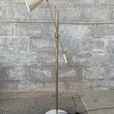 Midcentury brass and marble diablo floor lamp, Italy 1960s