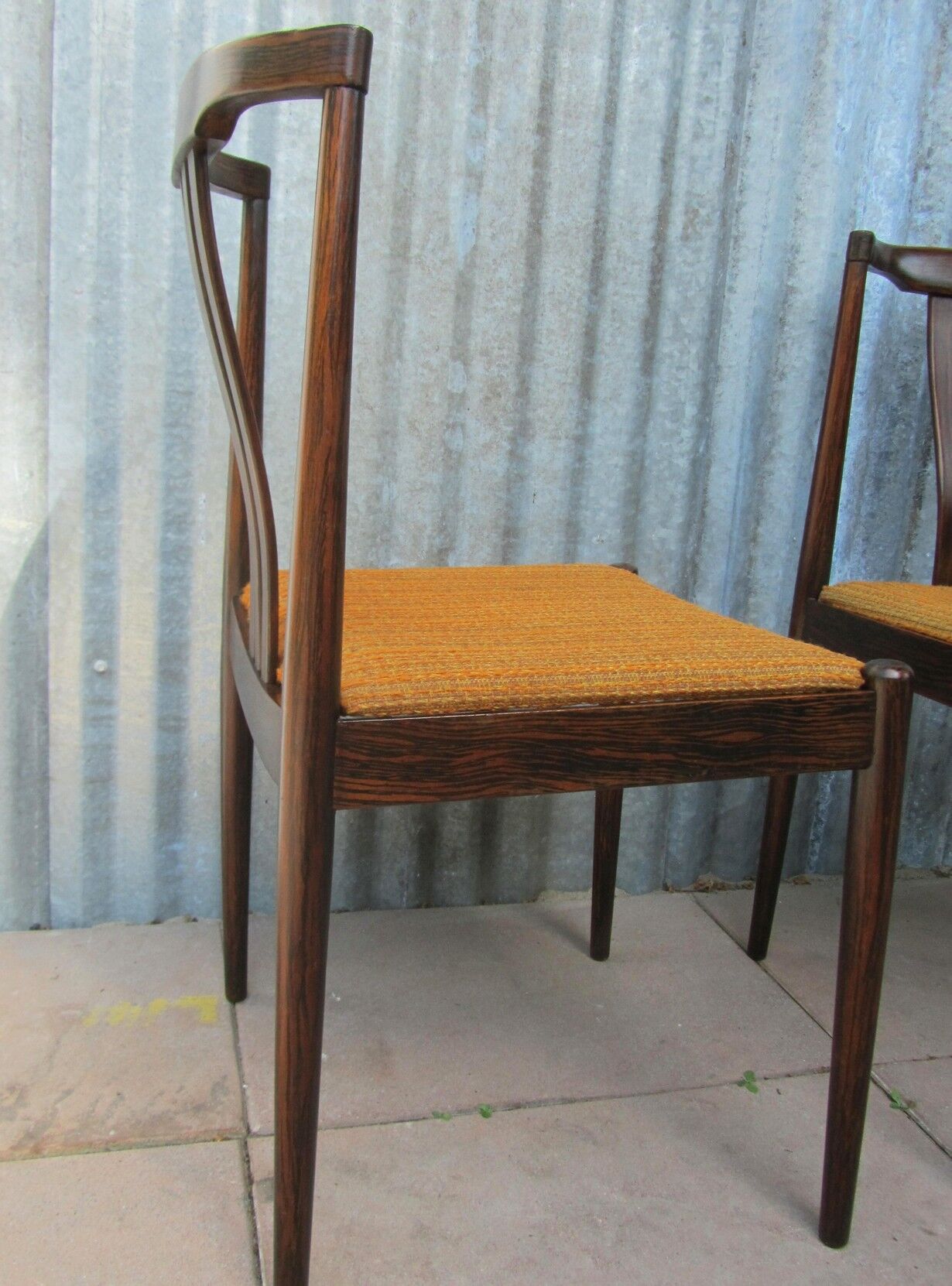 Danish Modern Slat Back Dining Chairs in Rosewood, Set of 2