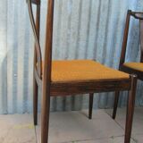 Chaises de salle à manger danoises modernes à lattes en palissandre, Ensemble de 2