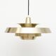 Vintage danish pendant lamp in golden brass 60's