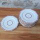 Art Deco dessert plates in pink Limoges porcelain