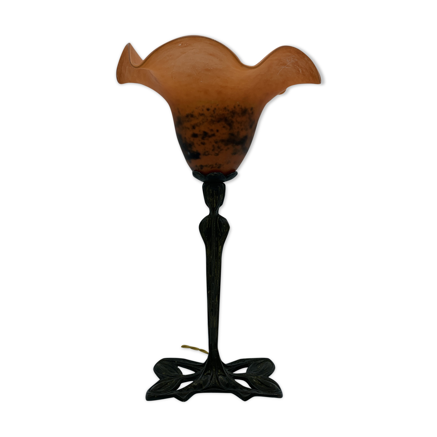 Art Nouveau Bronze style lamp and glass pasta