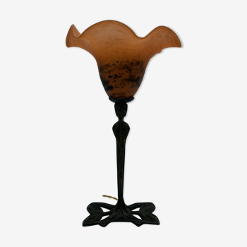 Art Nouveau Bronze style lamp and glass pasta
