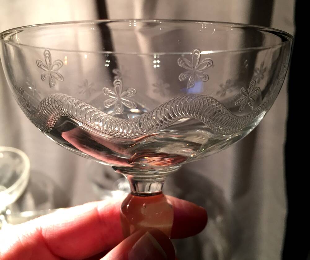 Set of 3 vierzon crystal glasses emma model 1930 1940