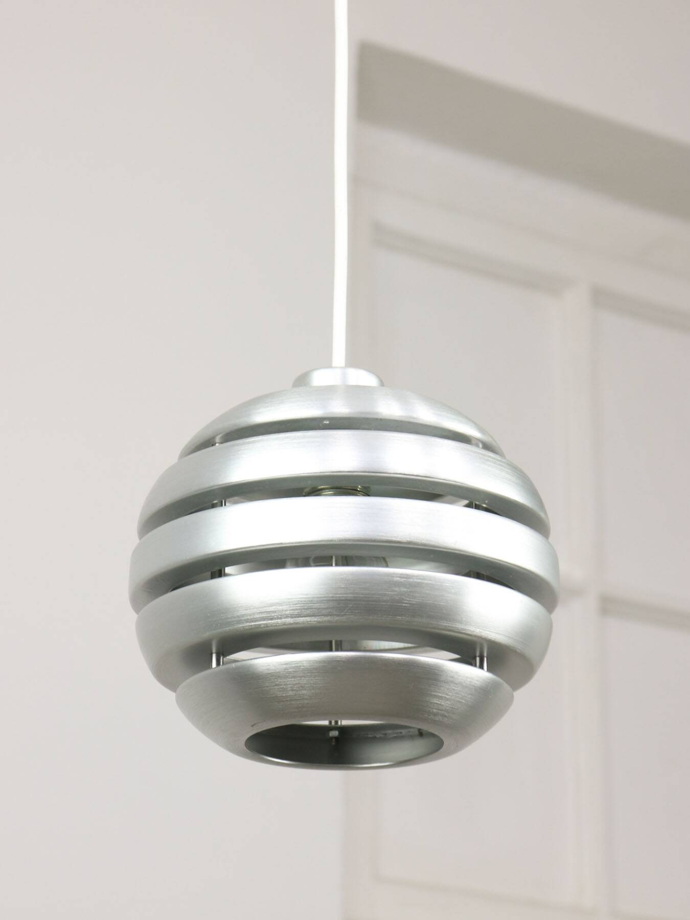 Vintage Italian Aluminum Beehive Pendant Lamp, 80s