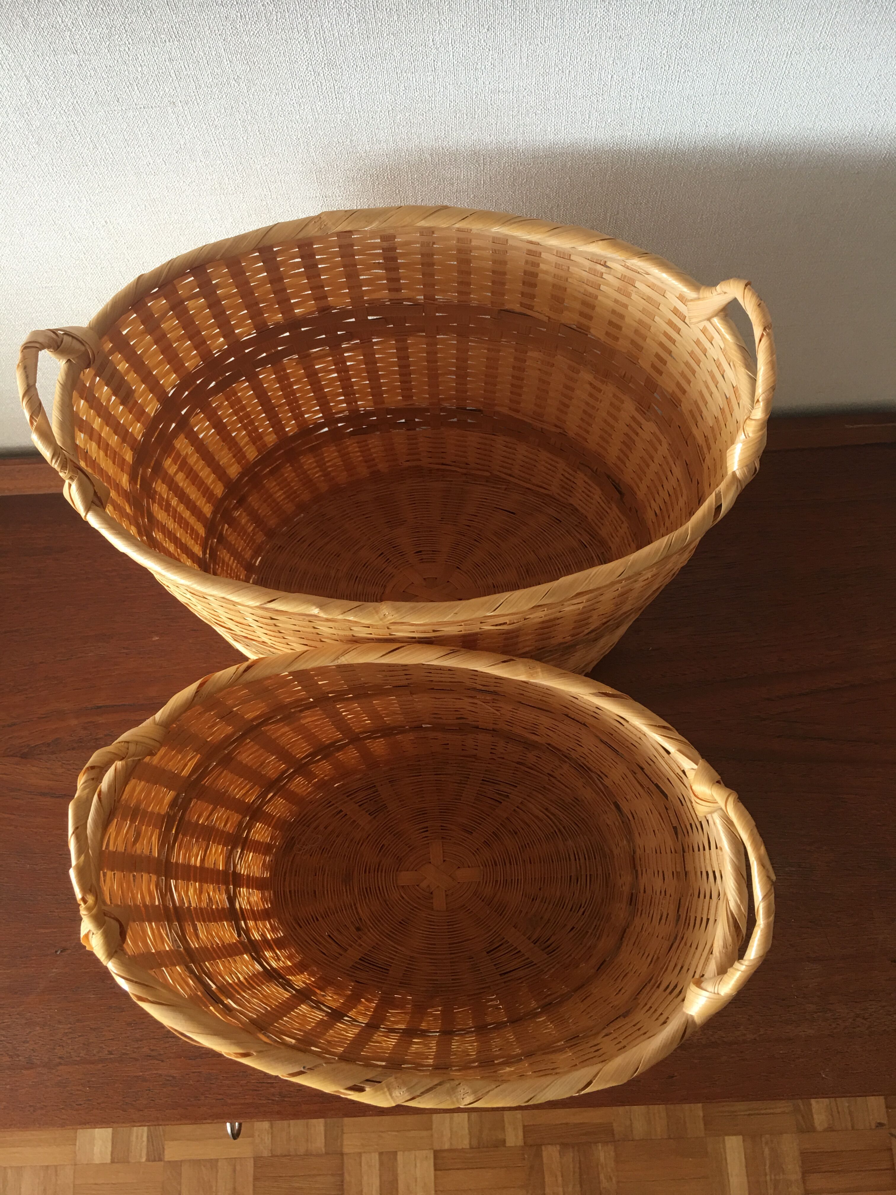Wicker basket duo