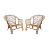 Pair of rattan armchairs