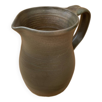 Antique vintage grey brown ceramic pitcher
