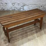 Slatted oak bench