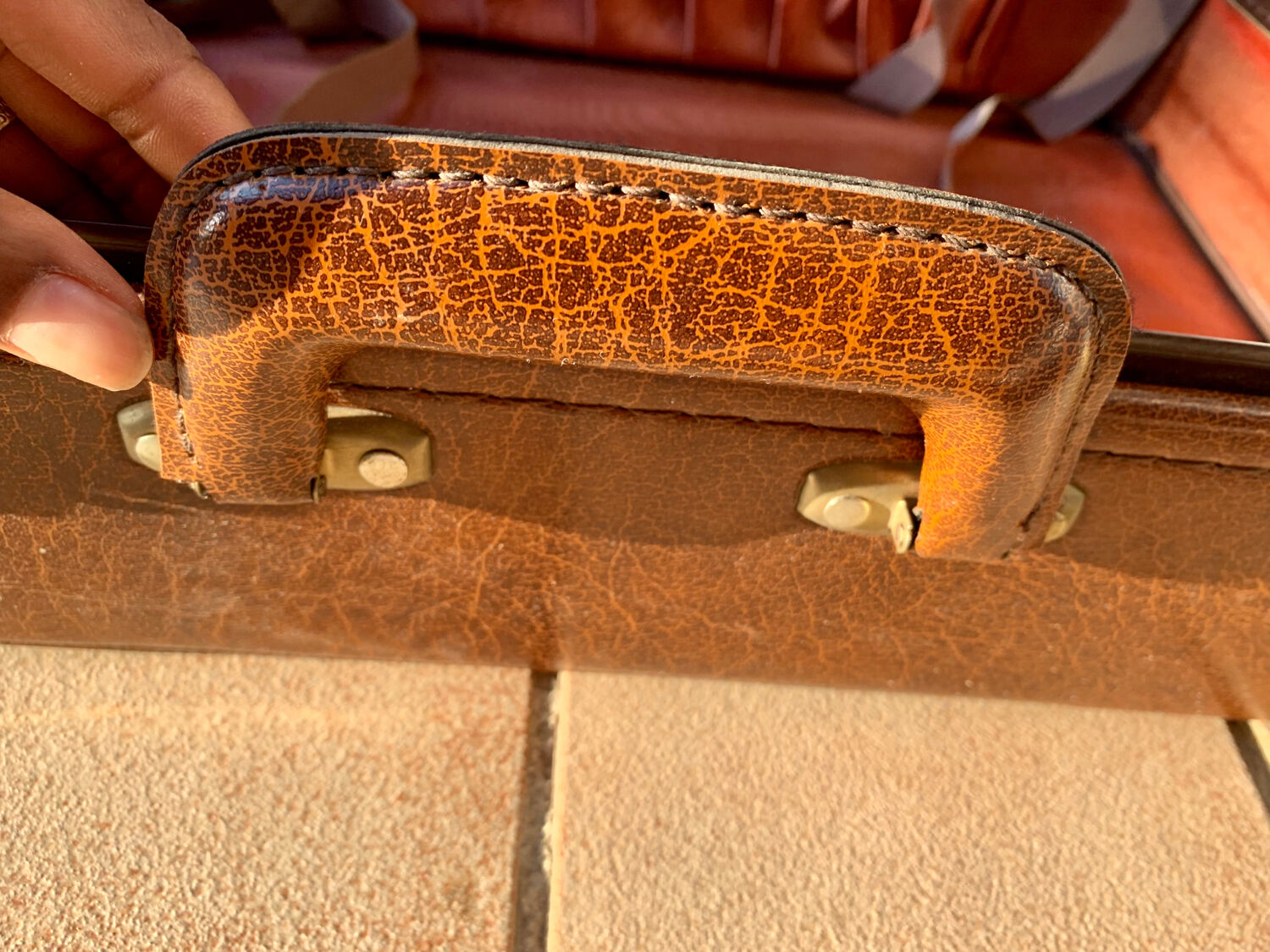 Antique leather suitcases