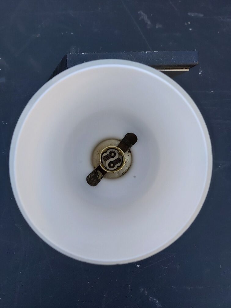 Pair of vintage metal and opaline wall light