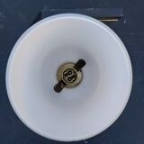 Pair of vintage metal and opaline wall light