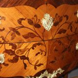 Louis XV style commode in marquetry from around 1930.