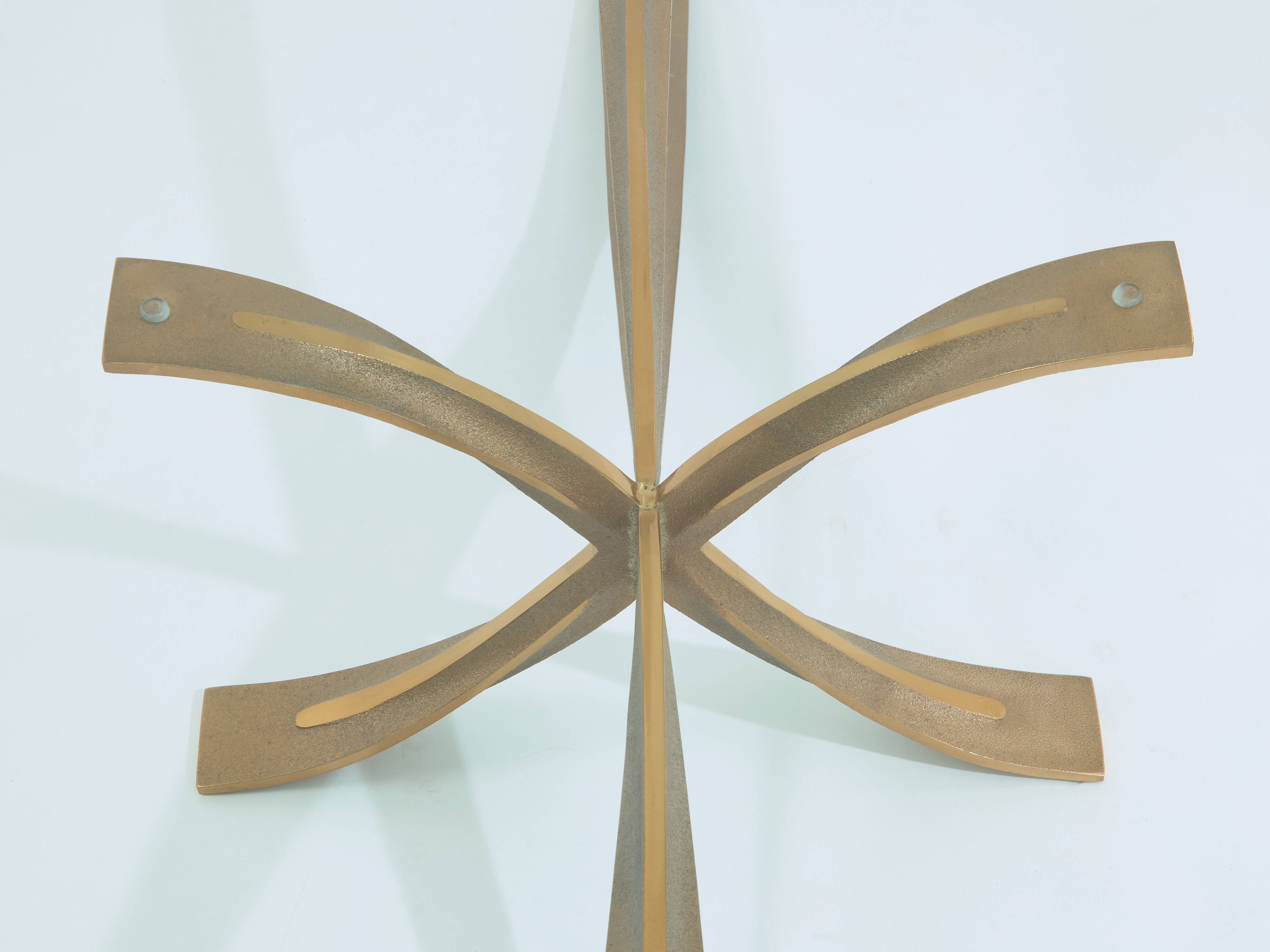 Large bronze coffee table by Michel Mangematin circa 1962