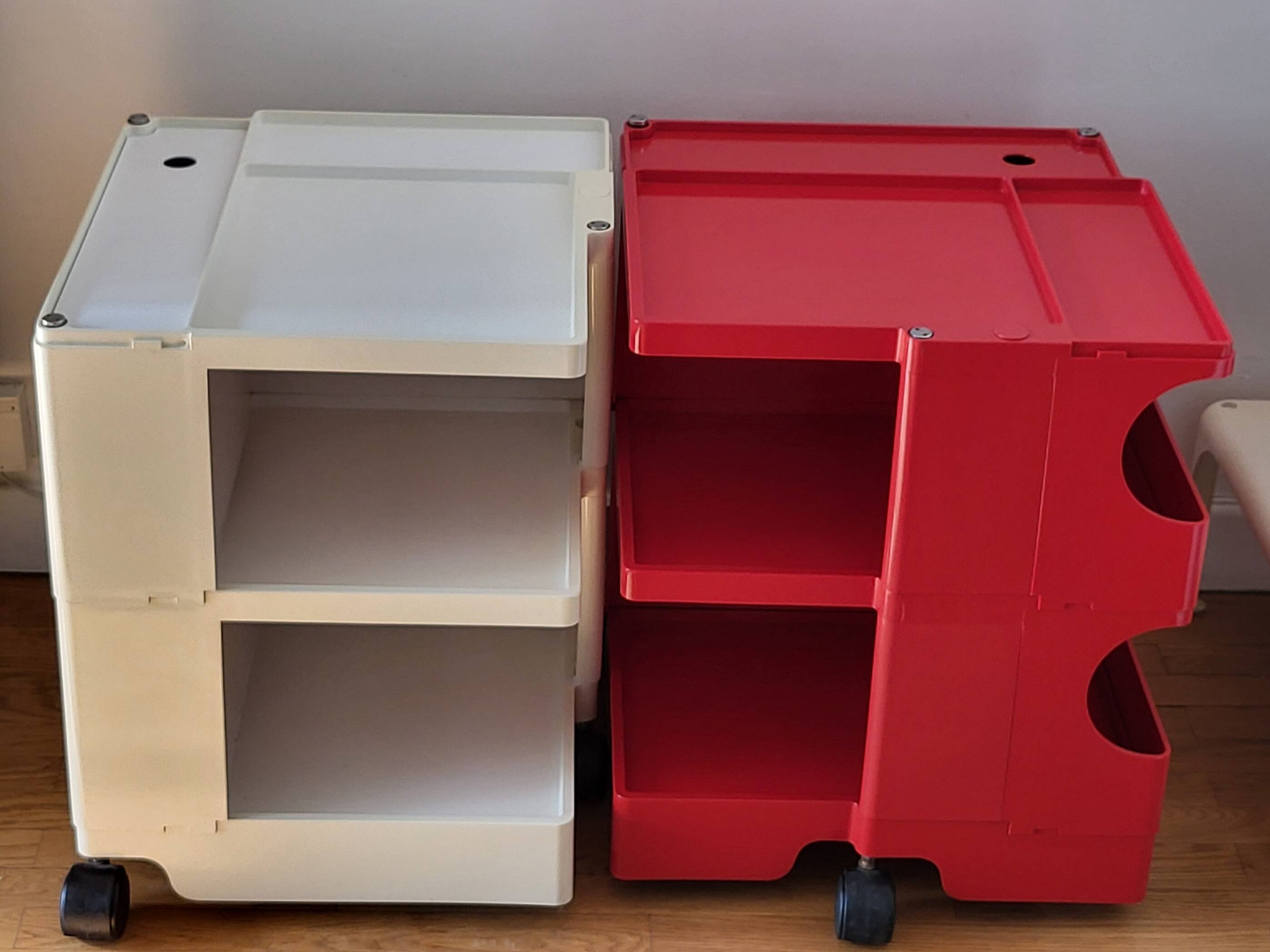 Joe Colombo Boby Red Plastic Serving Trolley for Bieffeplast Italy 1968 Space Age