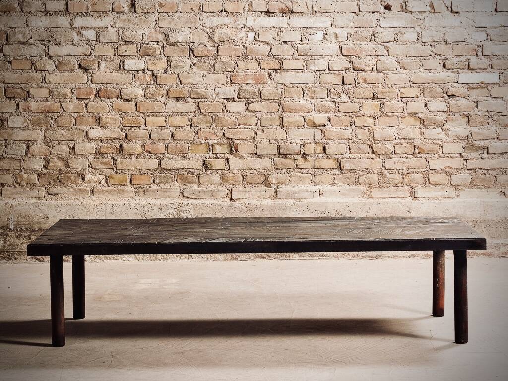 Large rectangular end wood coffee table