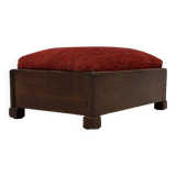 Pouf Art Déco design des années 30, tabouret minimaliste modèle bas.