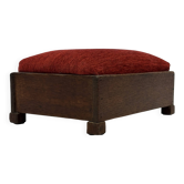 Pouf Art Déco design des années 30, tabouret minimaliste modèle bas.