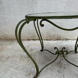 Wrought iron coffee table with mirror top