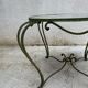 Table basse fer forgé plateau miroir