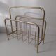 Vintage magazine holder in golden brass