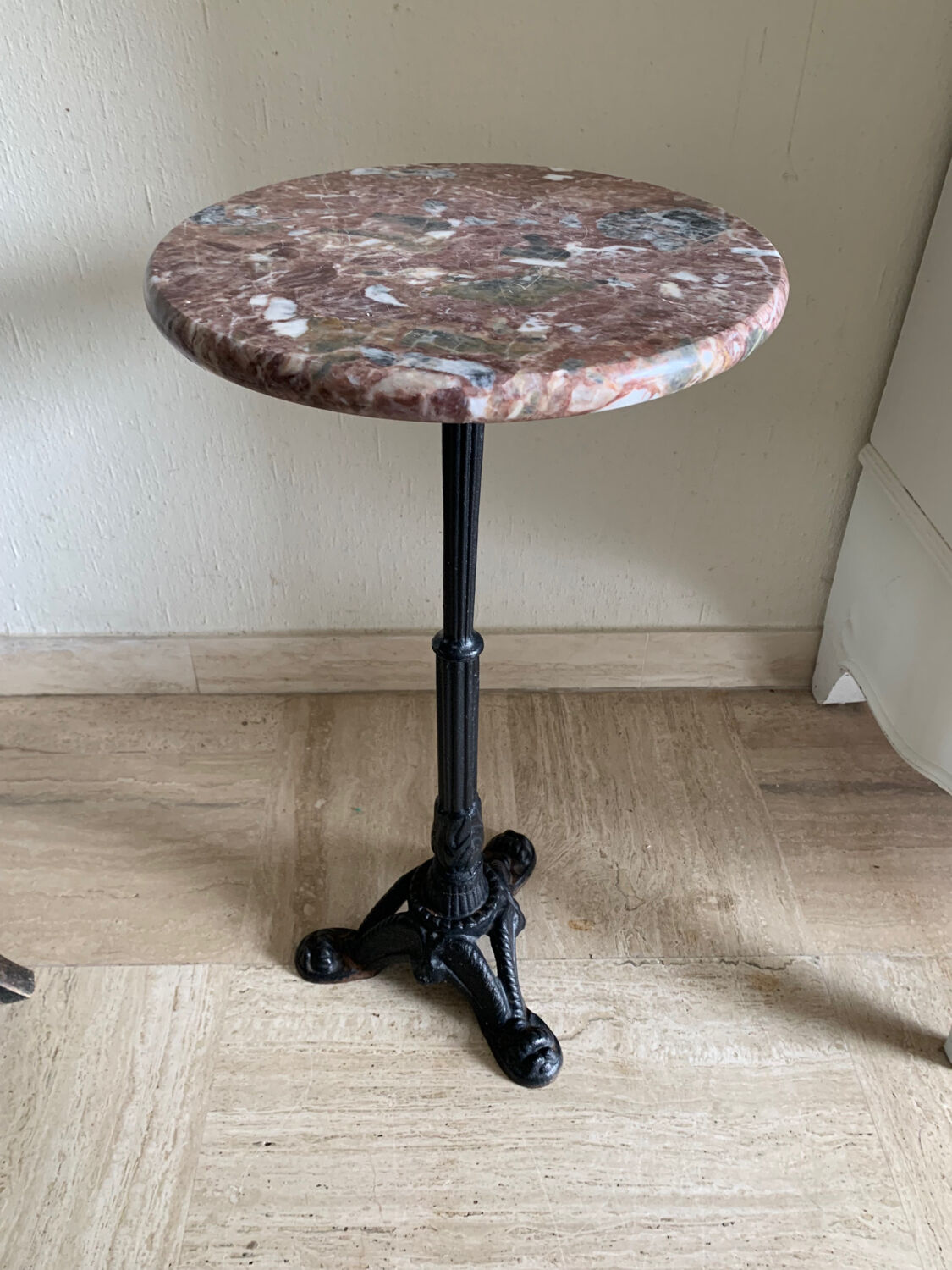 Mini bistro style pedestal table
