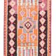 3x11 Burgundy & Orange Vintage Runner Rug, 95x325Cm