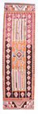 3x11 Burgundy & Orange Vintage Runner Rug, 95x325Cm