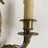 Paire d'appliques anciennes en bronze doré , style louis XVI