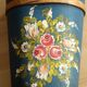 Handmade handpainted wooden umbrella stand - vintage