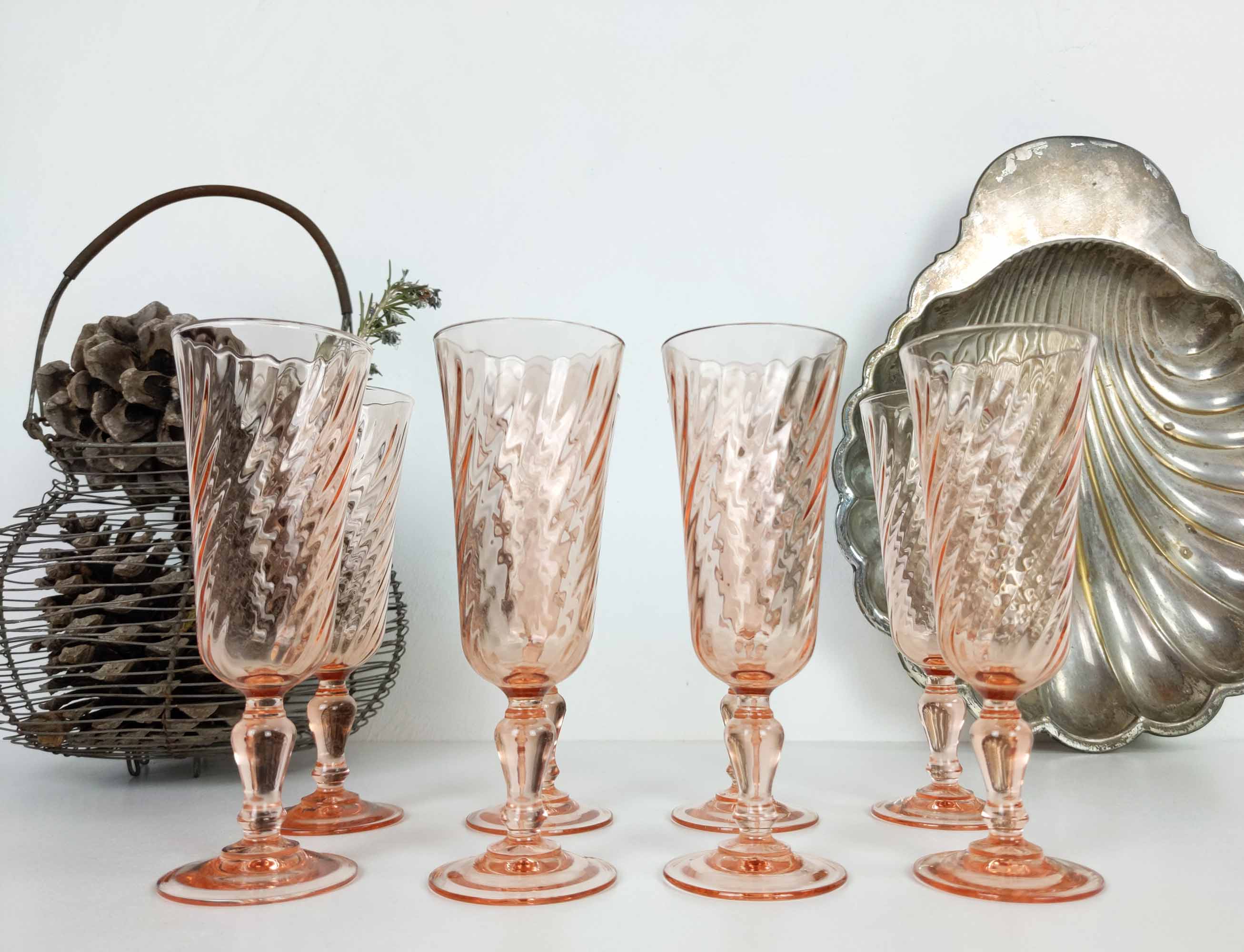 8 flutes a champagne rose