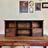 Meuble de rangement, cabinet 4 tiroirs en bois foncé