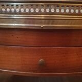 Oval hot water table in cherry and marble