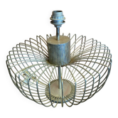 Chrome Metal Wire Space Age Lamp Base 1970s Vintage #D82