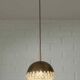 1/4 Vintage glass pendant light / brutalist copper bar lamps  MCM 1970s