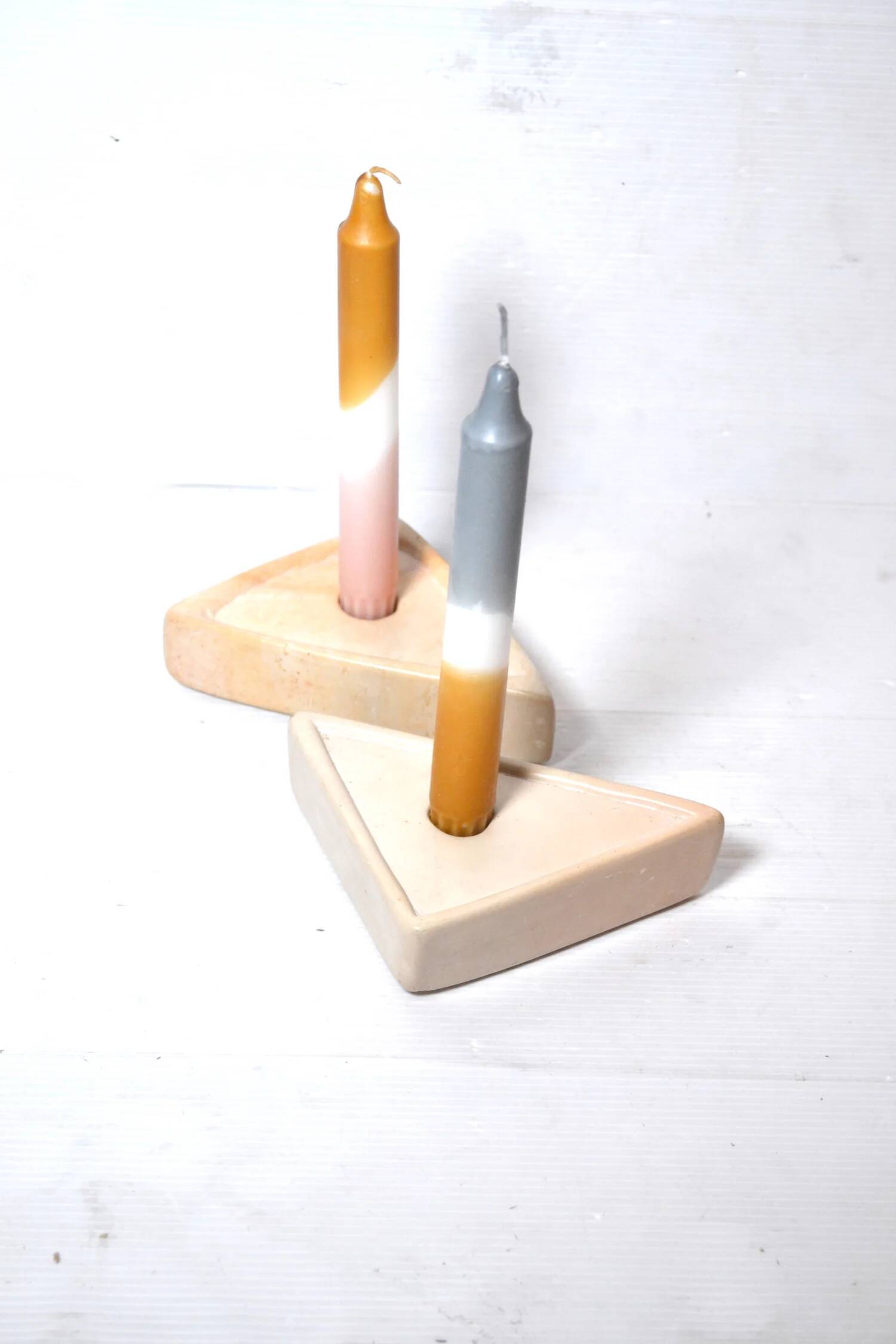 Designer stone candlesticks