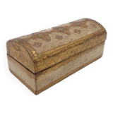 Boite à timbre Florentine en bois, Italie vintage