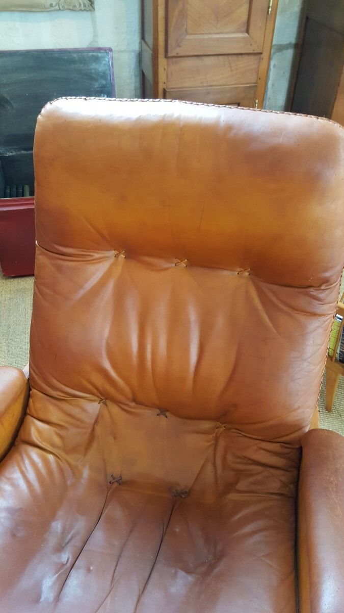 Lounge chair edited by Ring mobelfabrikk Scandinavian leather