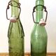 2 bouteilles bistrot verre porcelaine