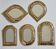 Ensemble de 5 petits miroirs en laiton ajourés artisanat marocain 7 x 10 cm