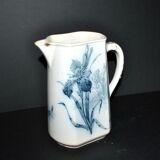 Antique Art Nouveau iris flower earthenware pitcher by Villeroy & Boch Wallerfangen